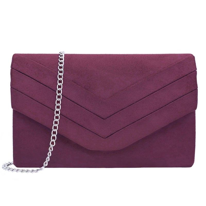 Milisente Evening Bag for Women, Suede Envelope Evening Purses Crossbody Shoulder Clutch Bag - Image 1
